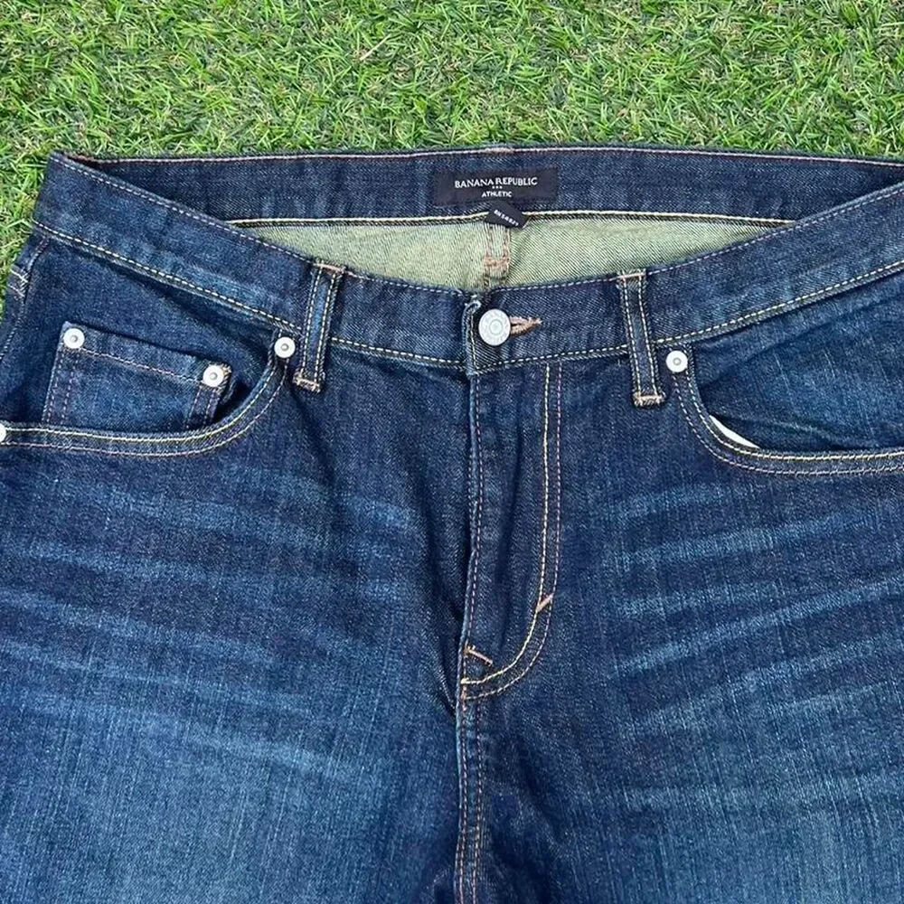 Y2K dark wash Banana-republic Men's straight leg Blue Jeans